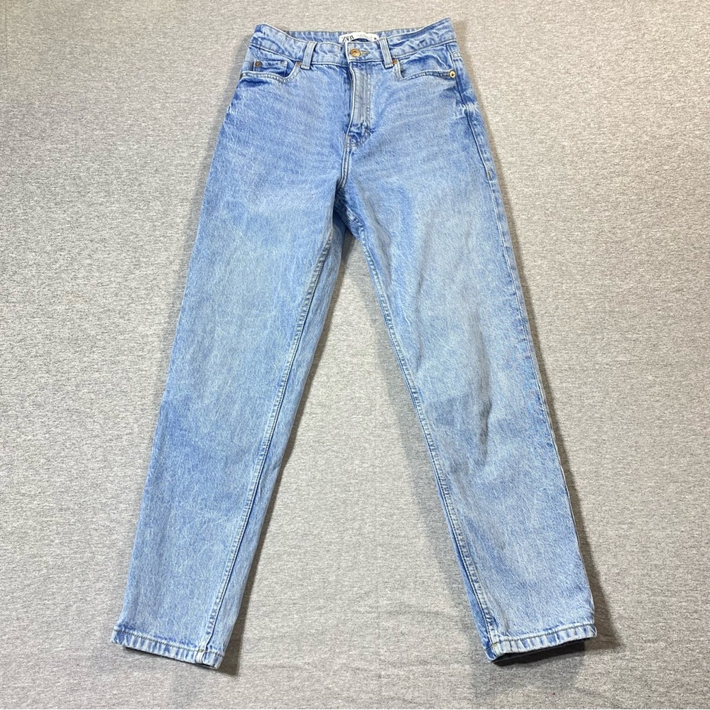 Zara Jeans Women's Size 4 W25 L26 High Rise Straight Leg Medium Wash
